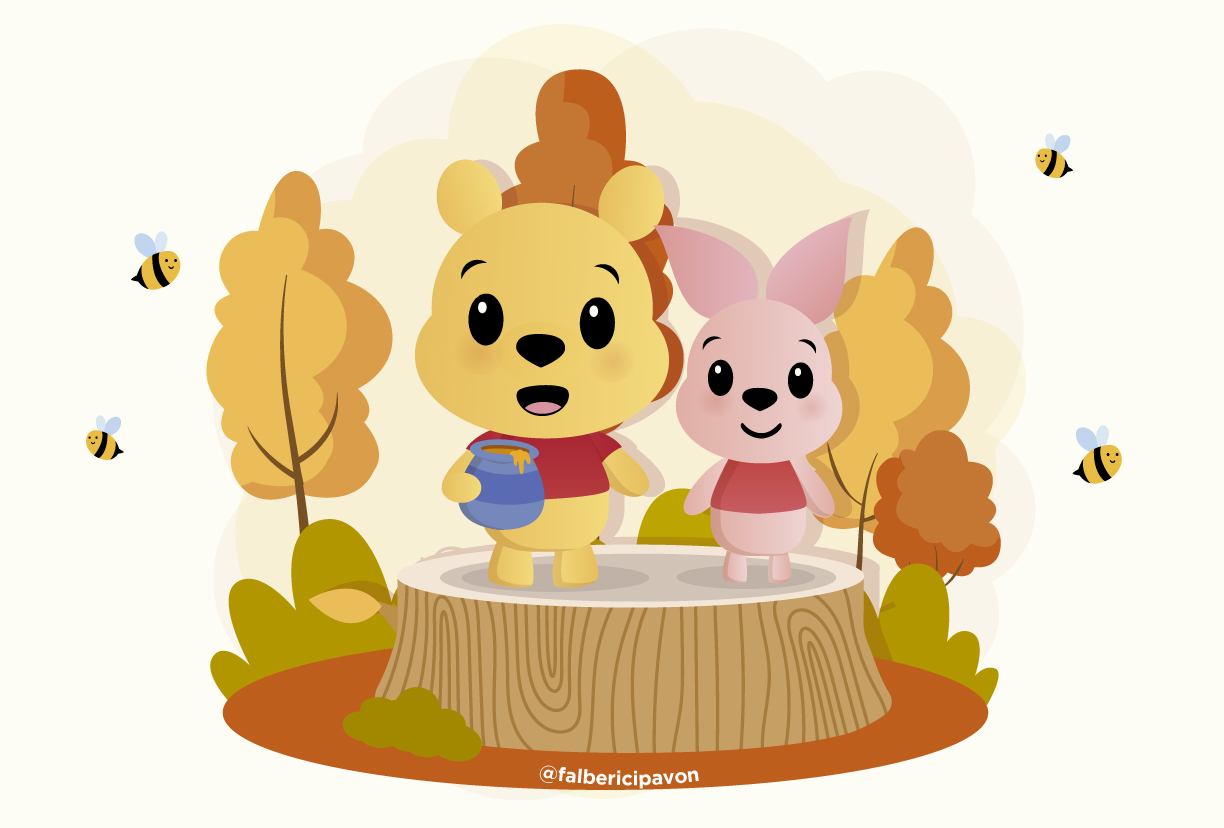 Ilustración inspirada en Winnie Pooh